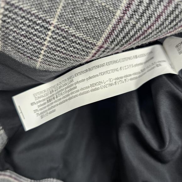 Bershka Blazer Womens Small Gray Plaid Double Breasted Lace Up Corset Jacket - Picture 4 of 8